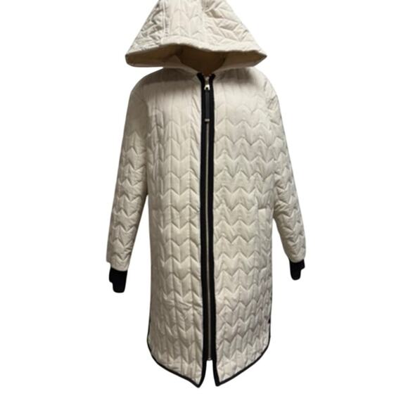 NEW!!! "NIKKI JONES" Quilted Coat Gold Snap Metal Accents SZ L  Classy Money - Picture 1 of 8